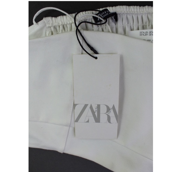 Zara New White Strappy Tube Cropped Top Small - Picture 5 of 8